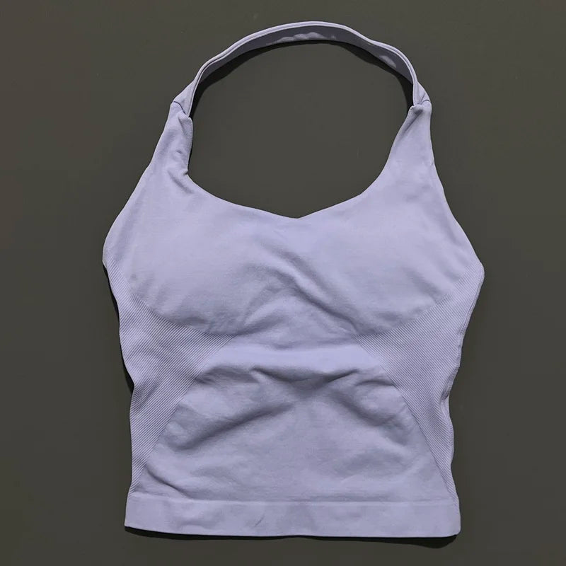 Lennox Active Longline Halter Top - Lilac Purple