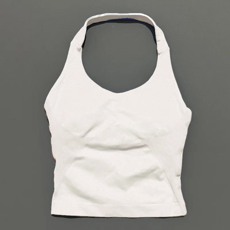 Lennox Active Longline Halter Top - White