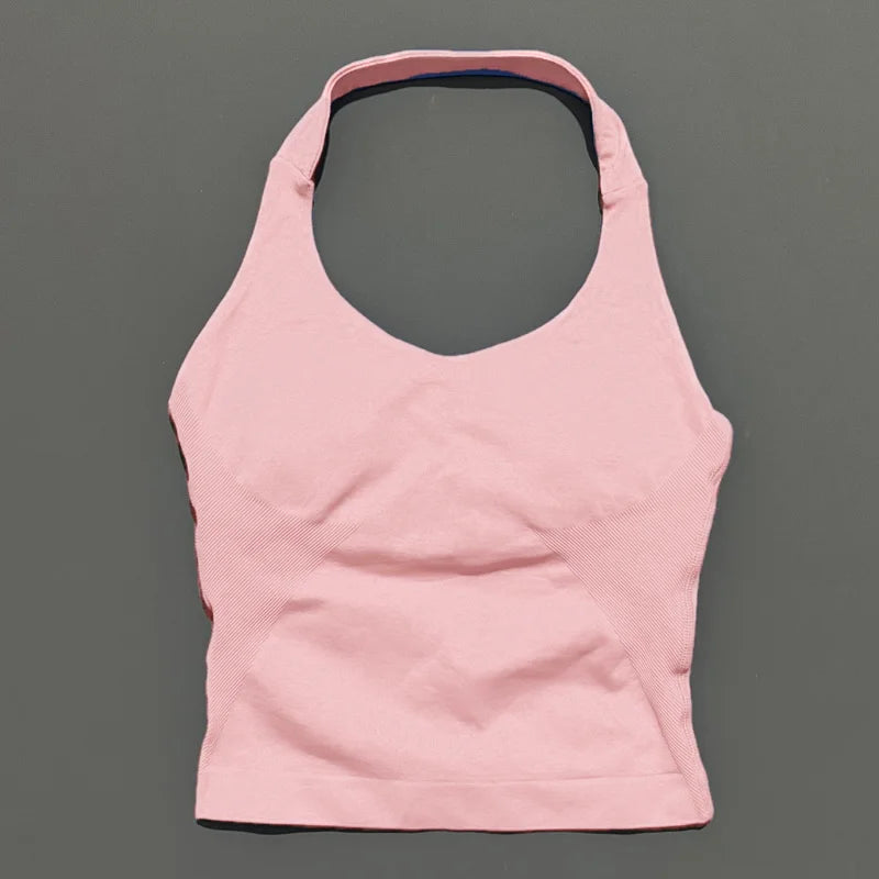 Lennox Active Longline Halter Top - Pink