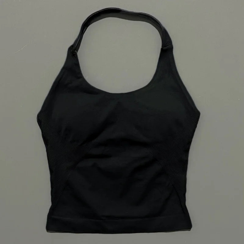 Lennox Active Longline Halter Top - Black