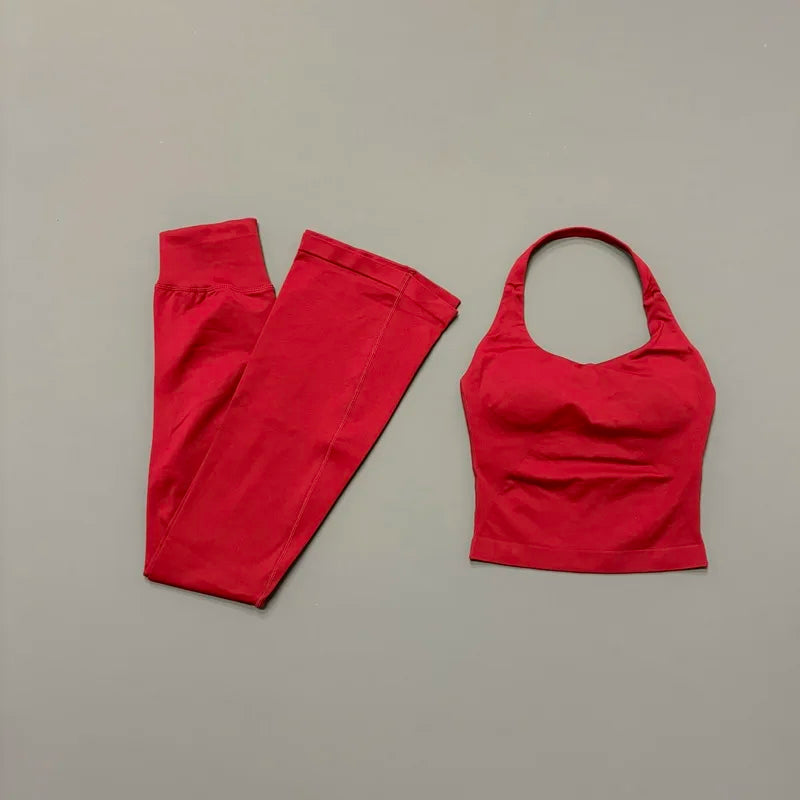 Lennox Active Flare 2-Piece Set - Wine Red