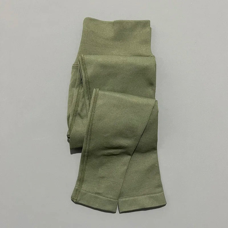 Lennox Active Seamless Scrunch Leggings - Olive Green