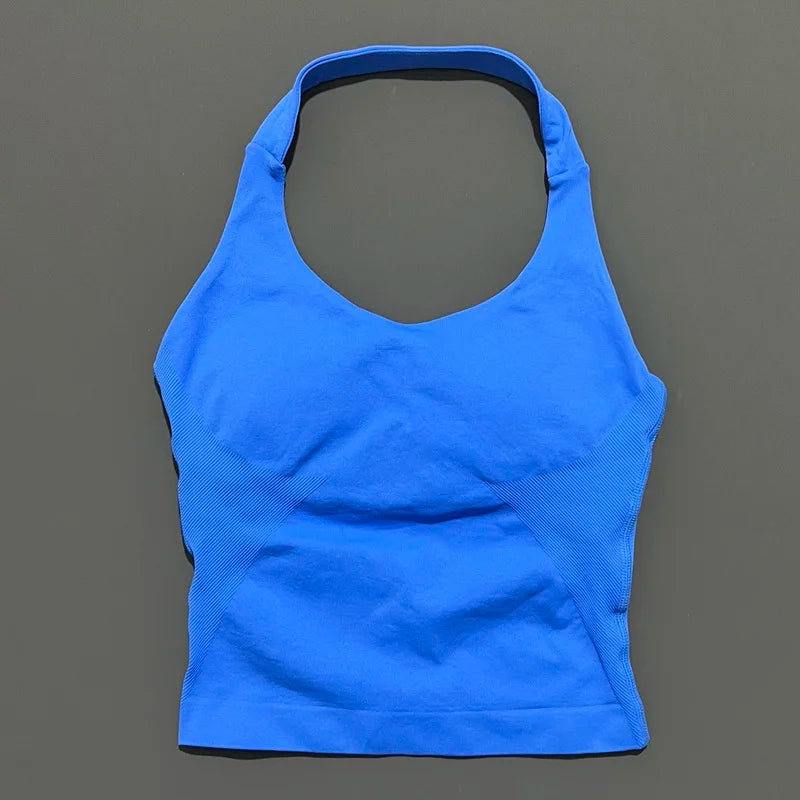 Lennox Active Longline Halter Top - Electric Blue