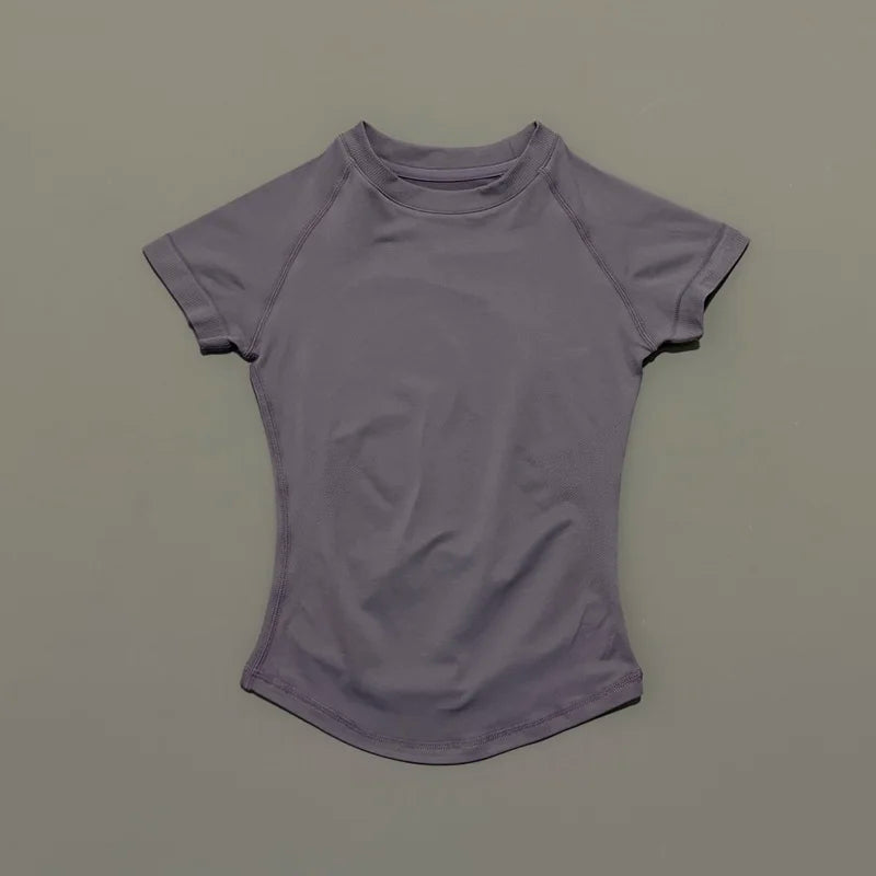 Lennox Active Seamless Short Sleeve Top - Mushroom Gray