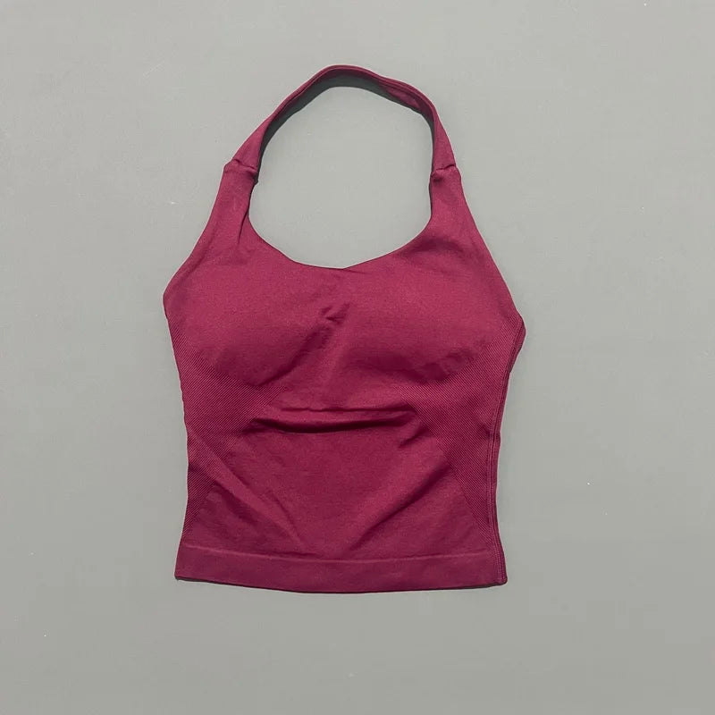Lennox Active Longline Halter Top - Winter Berry