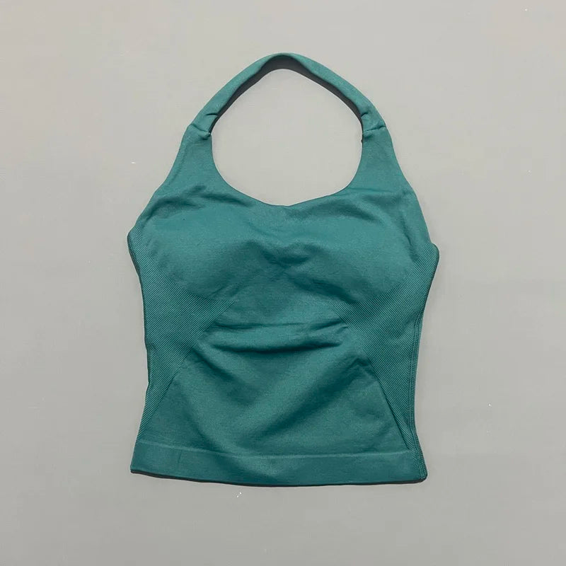 Lennox Active Longline Halter Top - Pine Green