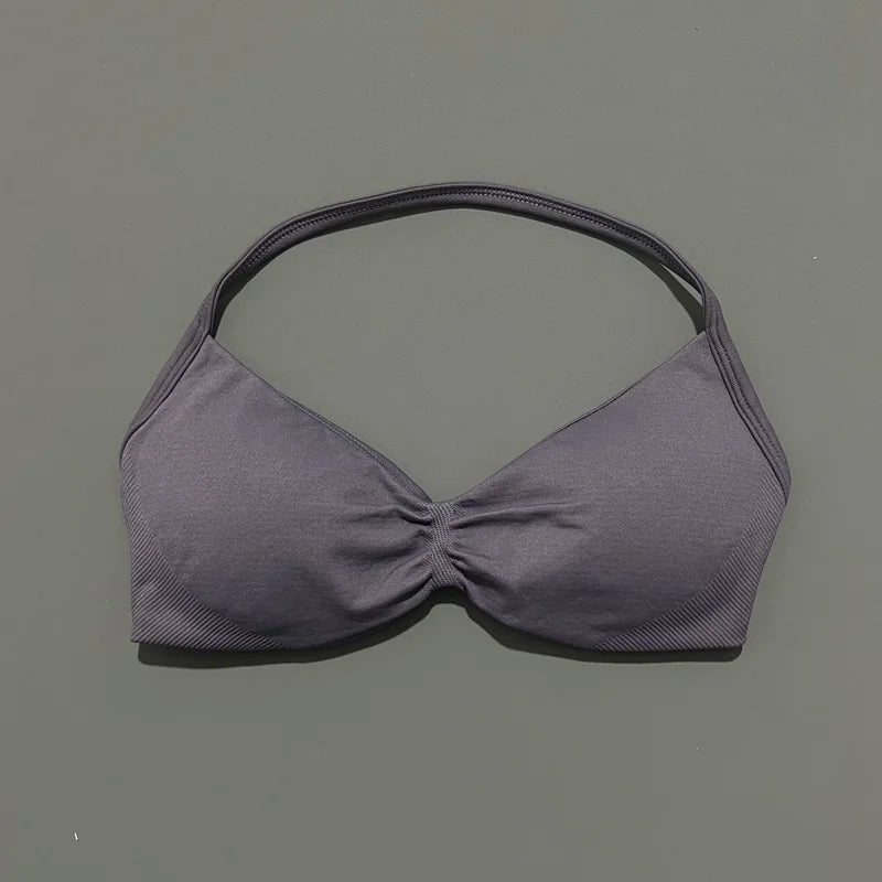 Lennox Active Strappy Sports Bra - Mushroom Gray