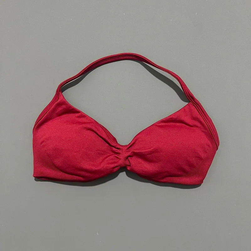 Lennox Active Strappy Sports Bra - Wine Red